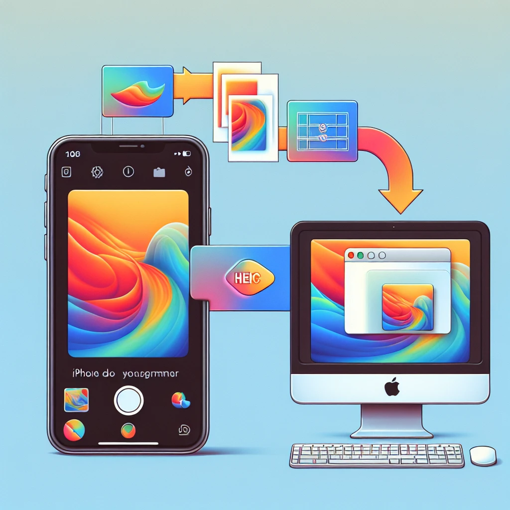 "Close-up of an iPhone screen displaying the conversion process from HEIC to JPG format, illustrating how to easily convert high-efficiency images to standard JPEG files."